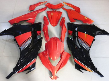 2013-2018 Candy Red and Black Ninja 300 Motorcycle Fairings