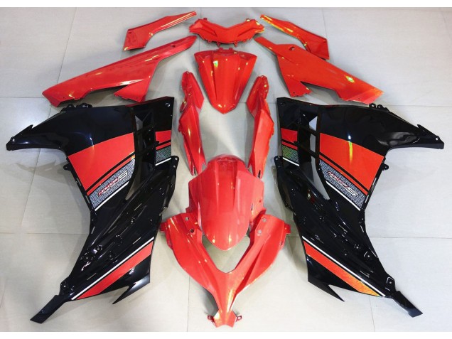 2013-2018 Candy Red and Black Ninja 300 Motorcycle Fairings