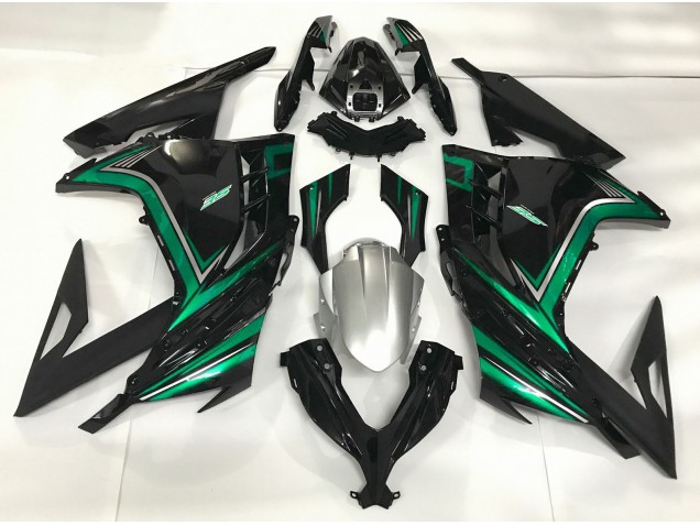 2013-2018 Gloss Black & Emerald Green Ninja 300 Motorcycle Fairings