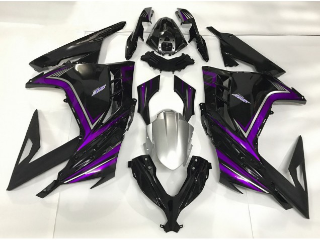 2013-2018 Gloss Black & Purple Ninja 300 Motorcycle Fairings