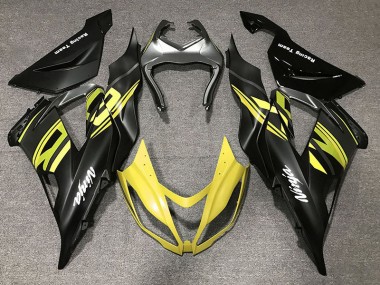 2013-2018 Gloss Black & Yellow ZX6R Motorcycle Fairings