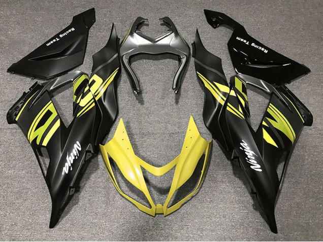 2013-2018 Gloss Black & Yellow ZX6R Motorcycle Fairings