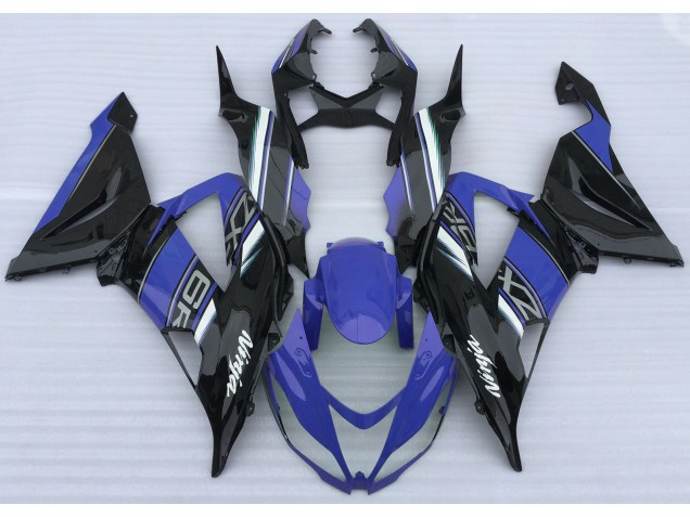 2013-2018 Gloss Blue and Black ZX6R Motorcycle Fairings