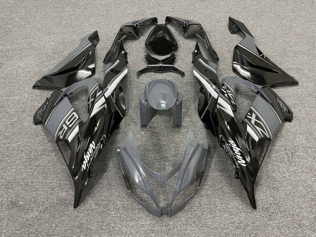 2013-2018 Gloss Grey and Black ZX6R Motorcycle Fairings