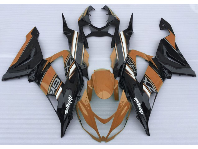 2013-2018 Gloss Orange and Black ZX6R Motorcycle Fairings