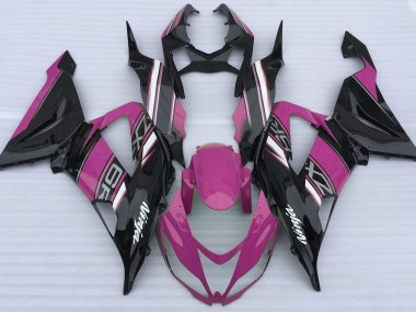 2013-2018 Gloss Pink and Black ZX6R Motorcycle Fairings