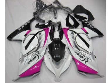 2013-2018 Gloss White & Pink Ninja 300 Motorcycle Fairings