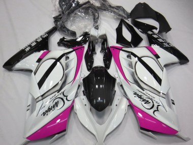 2013-2018 Gloss White & Pink Ninja 300 Motorcycle Fairings