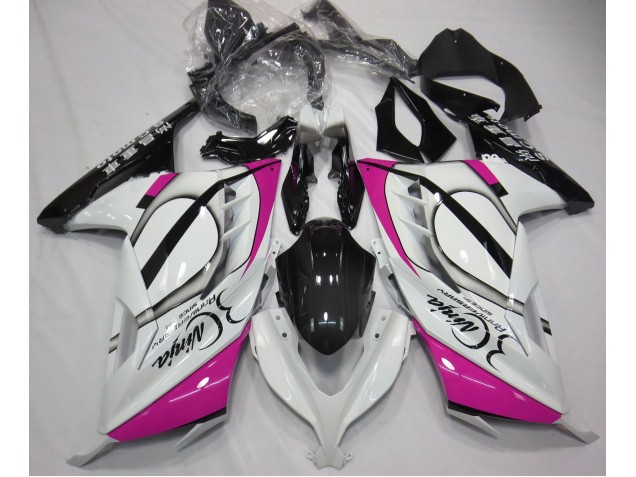 2013-2018 Gloss White & Pink Ninja 300 Motorcycle Fairings