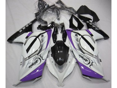 2013-2018 Gloss White & Purple Ninja 300 Motorcycle Fairings