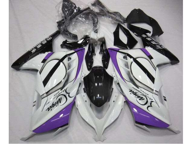 2013-2018 Gloss White & Purple Ninja 300 Motorcycle Fairings