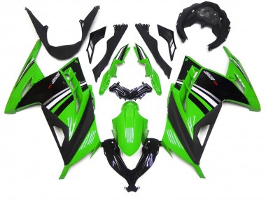 2013-2018 Green Black and White Gloss Ninja 300 Motorcycle Fairings