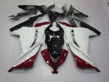 2013-2018 Maroon and White Ninja 300 Motorcycle Fairings