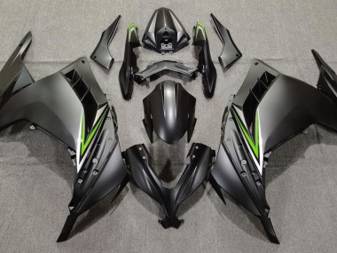 2013-2018 Matte Black & Green Ninja 300 Motorcycle Fairings