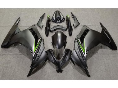 2013-2018 Matte Black & Green Ninja 300 Motorcycle Fairings