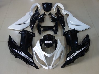 2013-2018 Pearl White and Black ZX6R Motorcycle Fairings