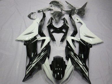2013-2018 Plain Gloss Black White ZX6R Motorcycle Fairings