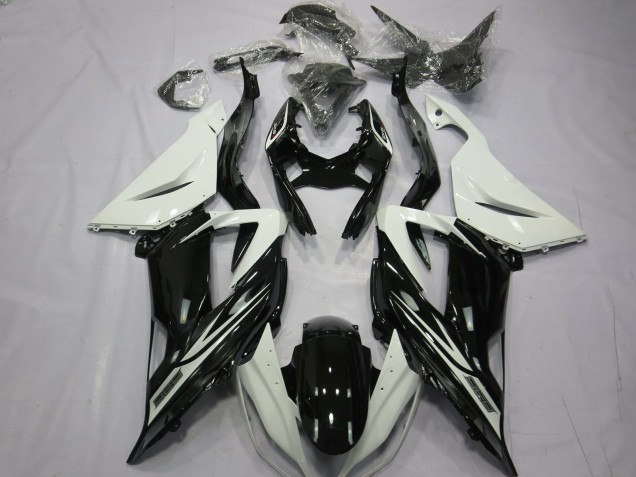 2013-2018 Plain Gloss Black White ZX6R Motorcycle Fairings