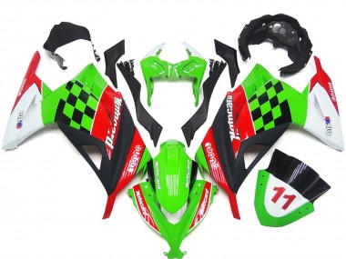 2013-2018 Red and Black Check Gloss Ninja 300 Motorcycle Fairings