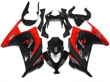 2013-2018 Red and Gloss Black Ninja 300 Motorcycle Fairings