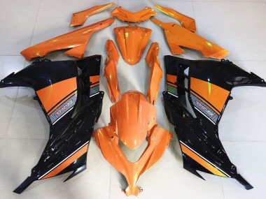 2013-2018 Sunrise Orange and Black Ninja 300 Motorcycle Fairings