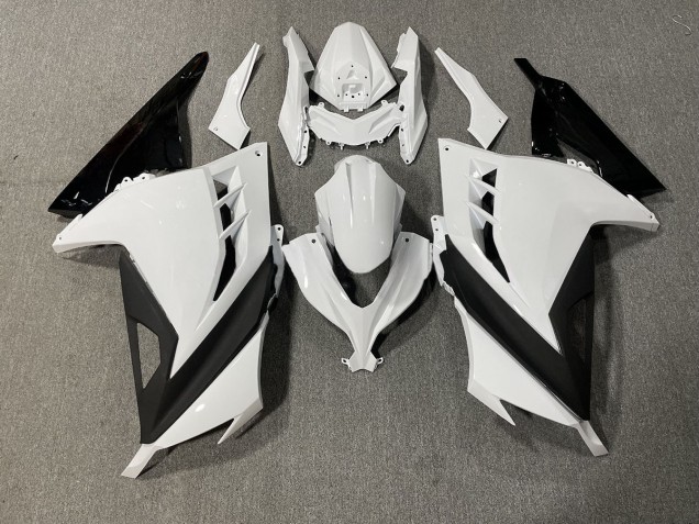 2013-2018 White and Black Sharp Gloss Ninja 300 Motorcycle Fairings