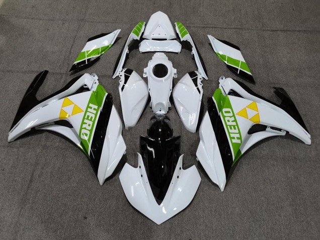 2015-2018 Gloss White Black and Green R3 Motorcycle Fairings