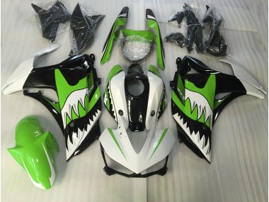 2015-2018 Lime Green and White Shark R3 Motorcycle Fairings