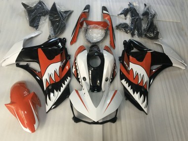 2015-2018 Orange and White Shark R3 Motorcycle Fairings