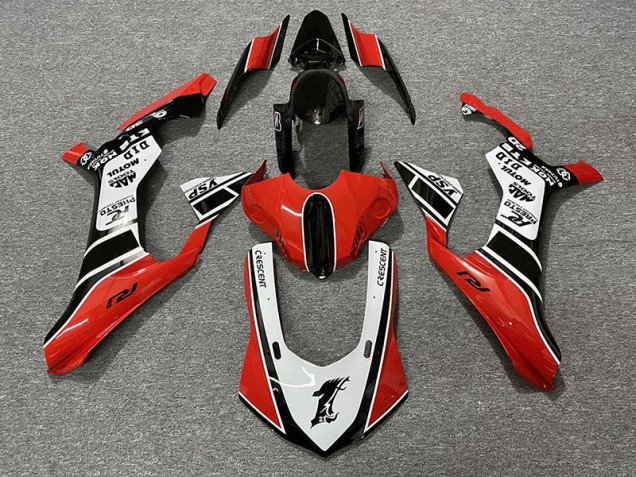 2015-2019 Gloss Red & White R1 Motorcycle Fairings