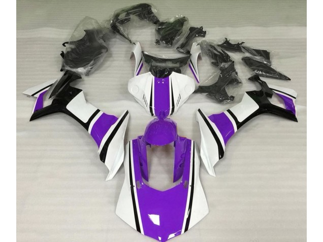 2015-2019 Gloss White Purple and Black R1 Motorcycle Fairings