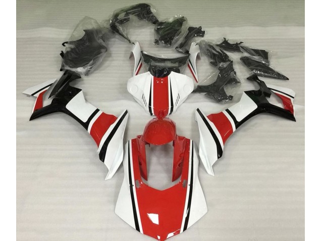 2015-2019 Gloss White Red and Black R1 Motorcycle Fairings