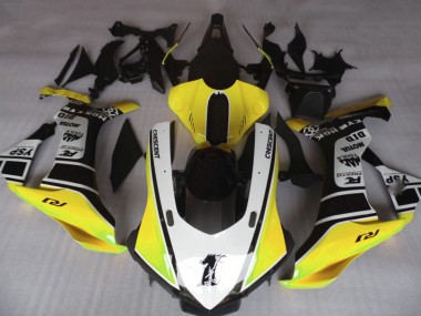 2015-2019 Gloss Yellow & White R1 Motorcycle Fairings