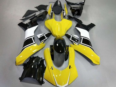 2015-2019 Gloss Yellow White and Black R1 Motorcycle Fairings