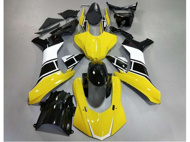 2015-2019 Gloss Yellow White and Black R1 Motorcycle Fairings