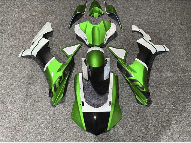 2015-2019 Green & Carbon Fiber Accents R1 Motorcycle Fairings