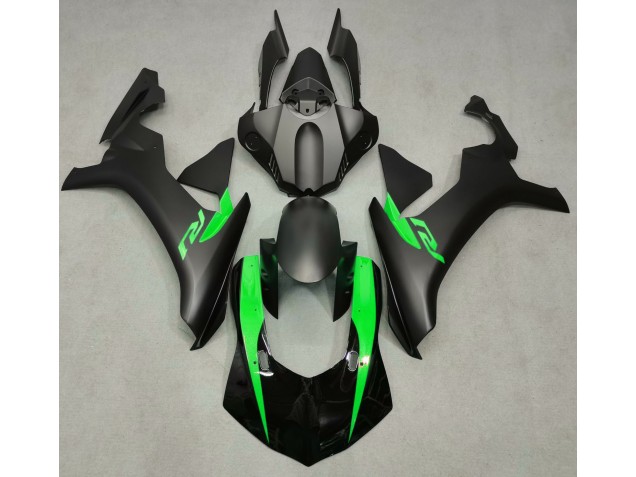 2015-2019 Matte Black & Green R1 Motorcycle Fairings