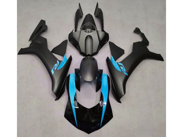 2015-2019 Matte Black & Light Blue R1 Motorcycle Fairings