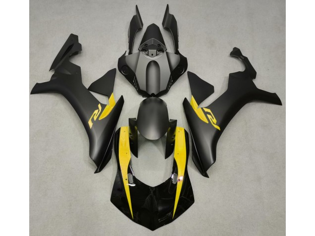 2015-2019 Matte Black & Yellow R1 Motorcycle Fairings