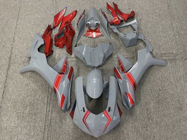 2015-2019 Nardo Grey & Red Accents R1 Motorcycle Fairings
