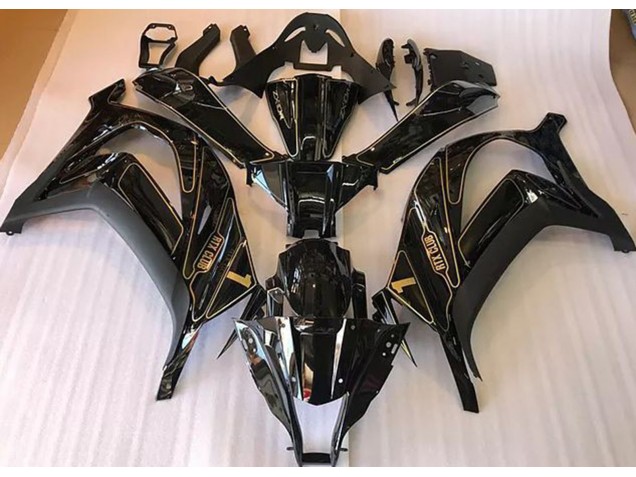 2016-2019 Black and Gold ZX10R Motorcycle Fairings