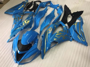 2016-2019 Gloss Blue with Gold ZX10R Motorcycle Fairings