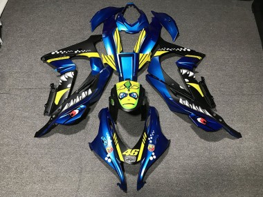 2016-2019 Metallic Blue Shark ZX10R Motorcycle Fairings