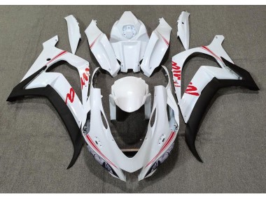 2016-2019 Pearl White & Red Logos ZX10R Motorcycle Fairings
