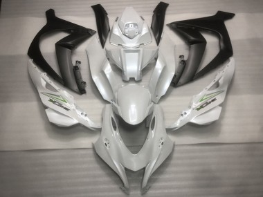 2016-2019 Pearl White and Green ZX10R Motorcycle Fairings