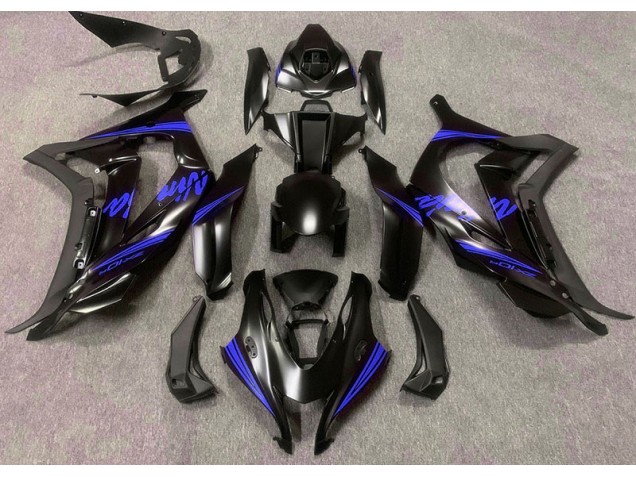 2016-2019 Satin Black & Blue ZX10R Motorcycle Fairings