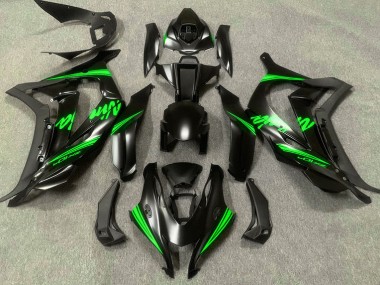 2016-2019 Satin Black & Green ZX10R Motorcycle Fairings