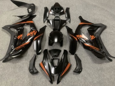 2016-2019 Satin Black & Orange ZX10R Motorcycle Fairings