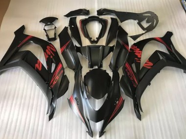 2016-2019 Satin Black & Red ZX10R Motorcycle Fairings