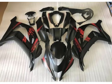 2016-2019 Satin Black & Red ZX10R Motorcycle Fairings